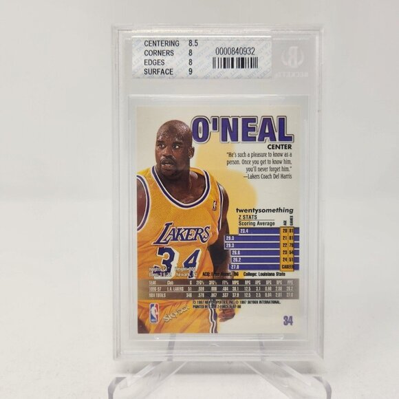 1997-98 Z-Force Shaquille O'Neal #34 Graded 8 NM-MT by Beckett (o) - Picture 4 of 6